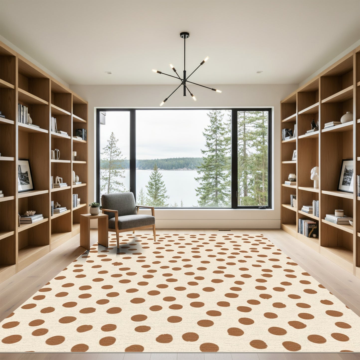 Terracotta Dots Scattered Cream Rug