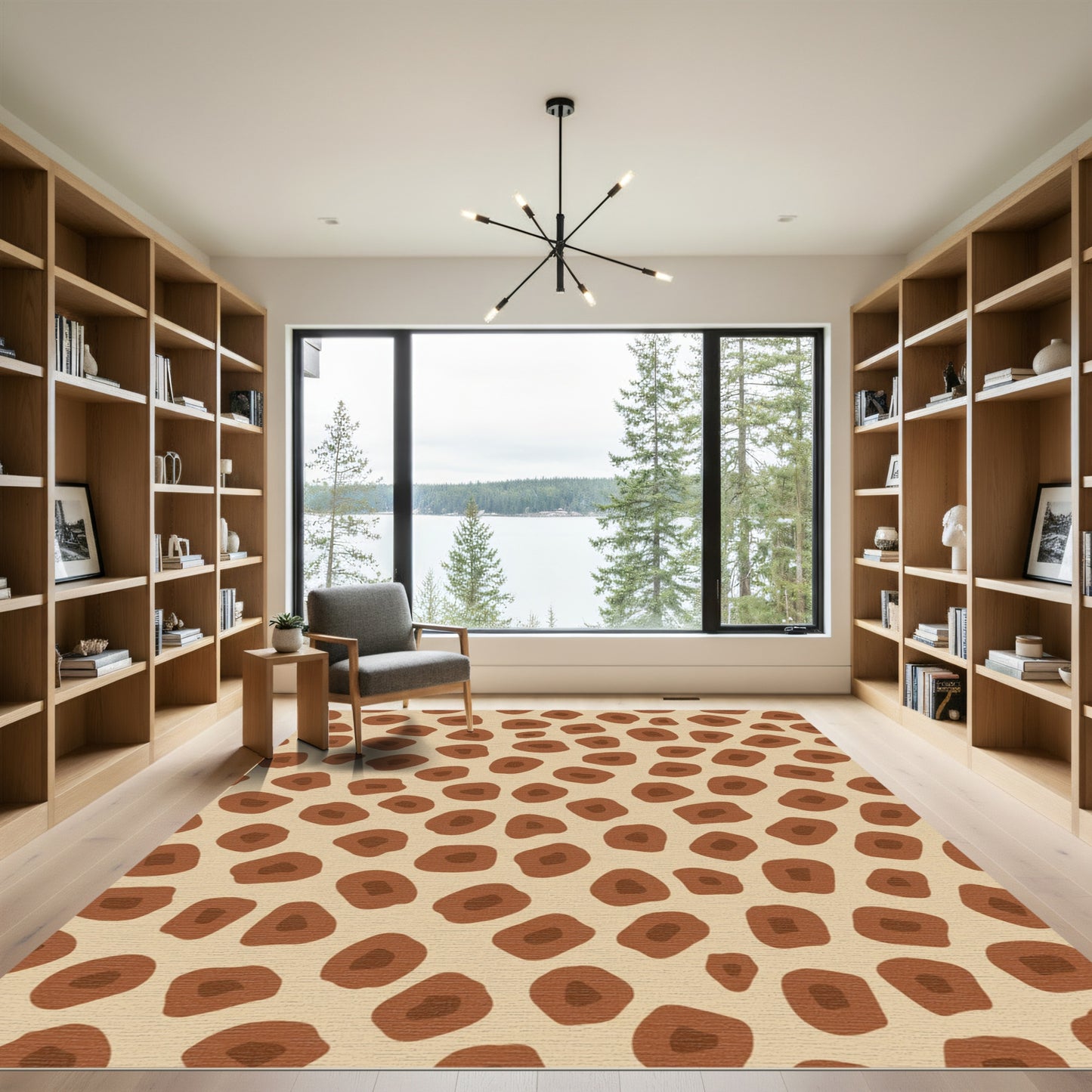 Brown Spots Abstract Organic Rug