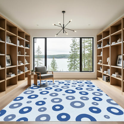 Blue Scattered Circles Rug