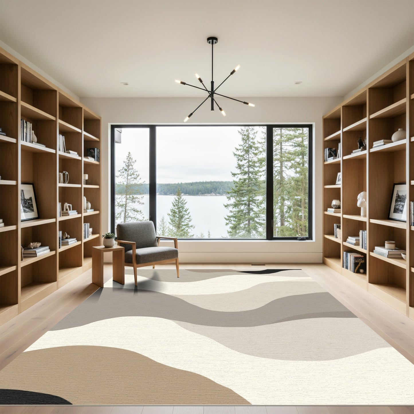 Neutral Swirl Organic Flow Rug
