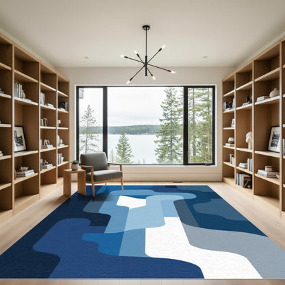 Abstract Ocean Gradient Curves Rug