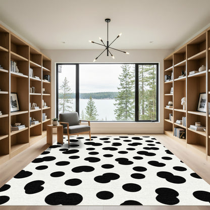 Black White Spotted Dalmatian Rug