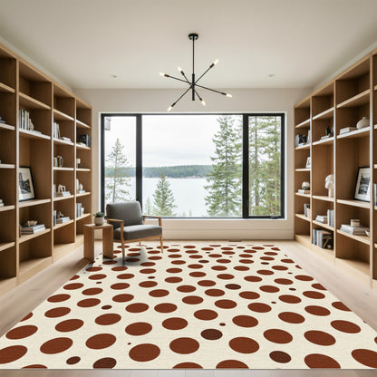 Classic Brown Polka Dot Arrangement Rug