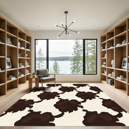 Brown Organic Spots Cream Rug