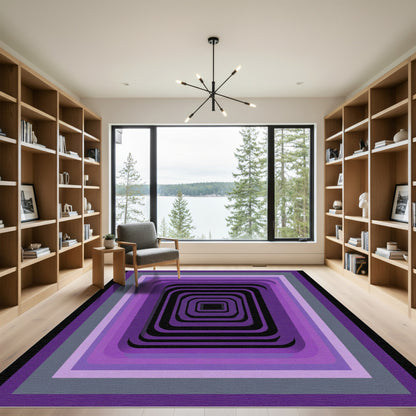 Deep Purple Geometric Tunnel Radiance Rug
