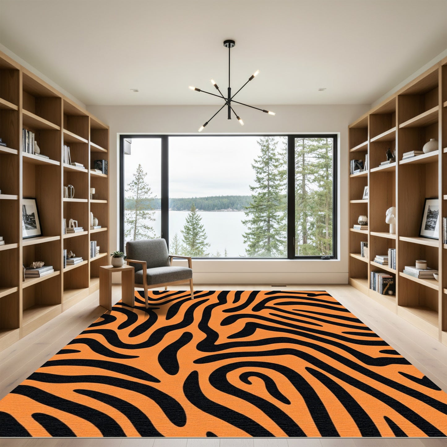 Vibrant Tiger Stripes Abstract Rug