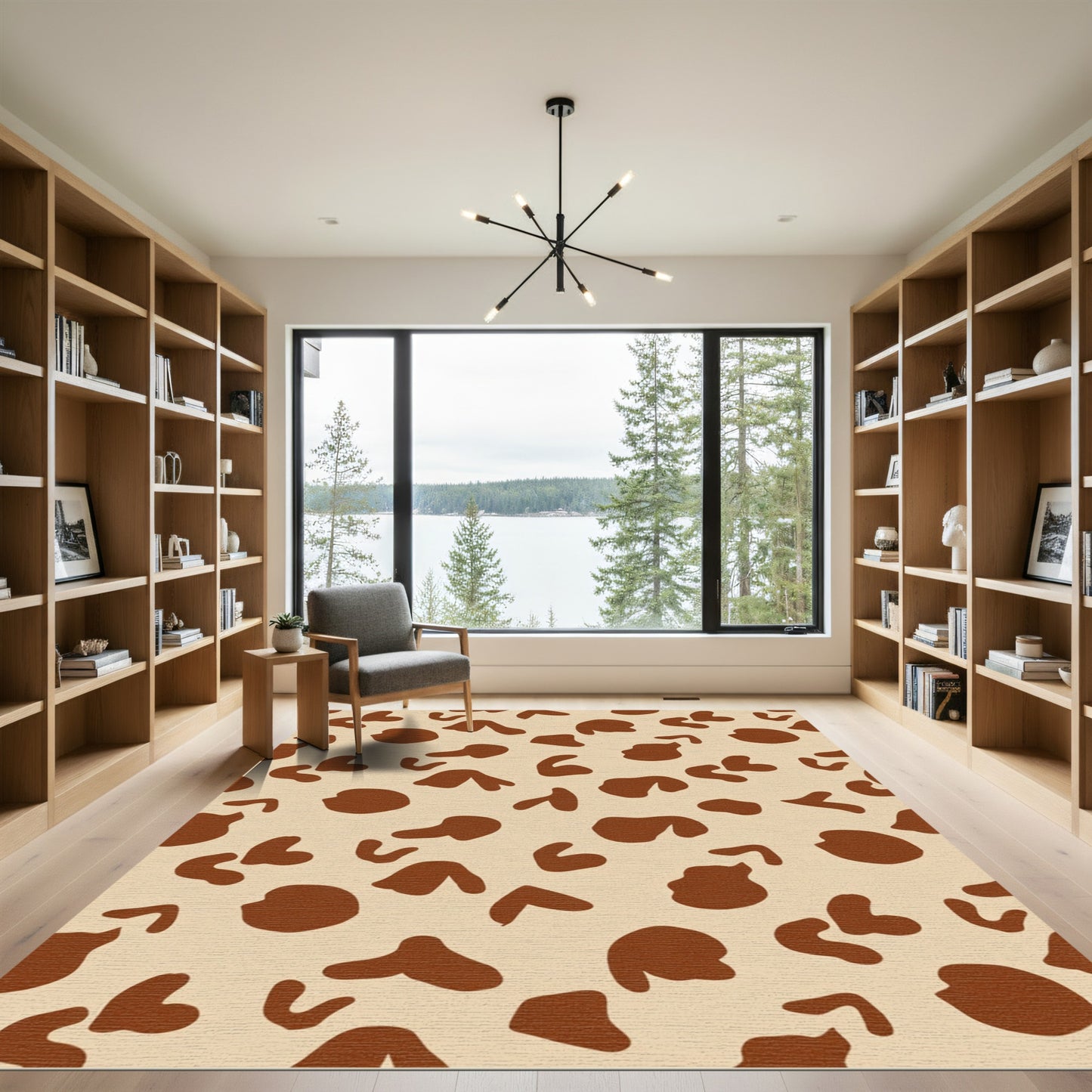 Brown Spots Animal Print Rug