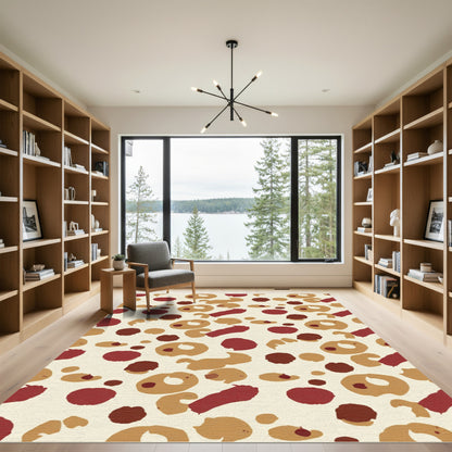 Earthy Red Doughnut Cloud Cluster Rug