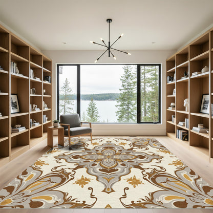 Caramel Stone Elaborate Medallion Rug