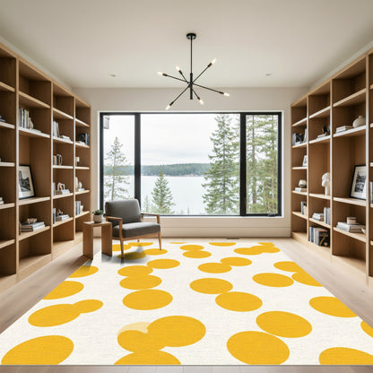 Yellow Polka Dot Cluster Rounds Rug