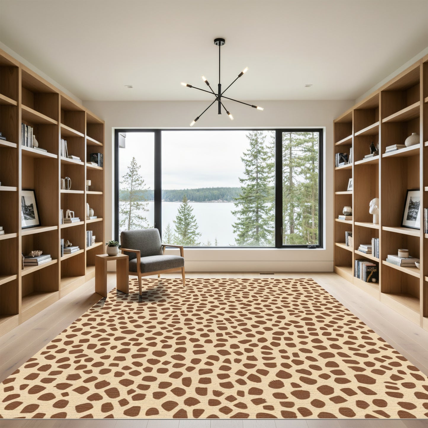Earthy Brown Spotted Organic Texture Rug