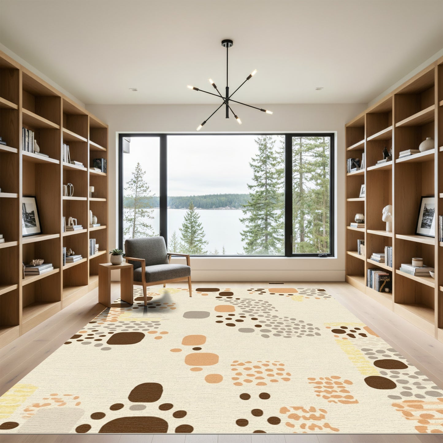 Organic Earth Tones Abstract Shapes Rug