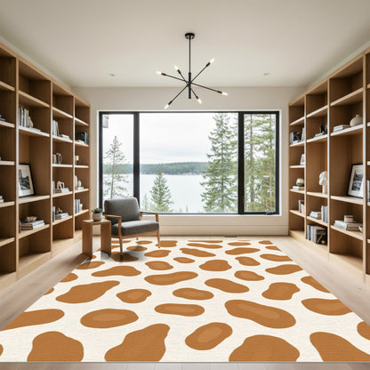 Brown White Irregular Spots Rug