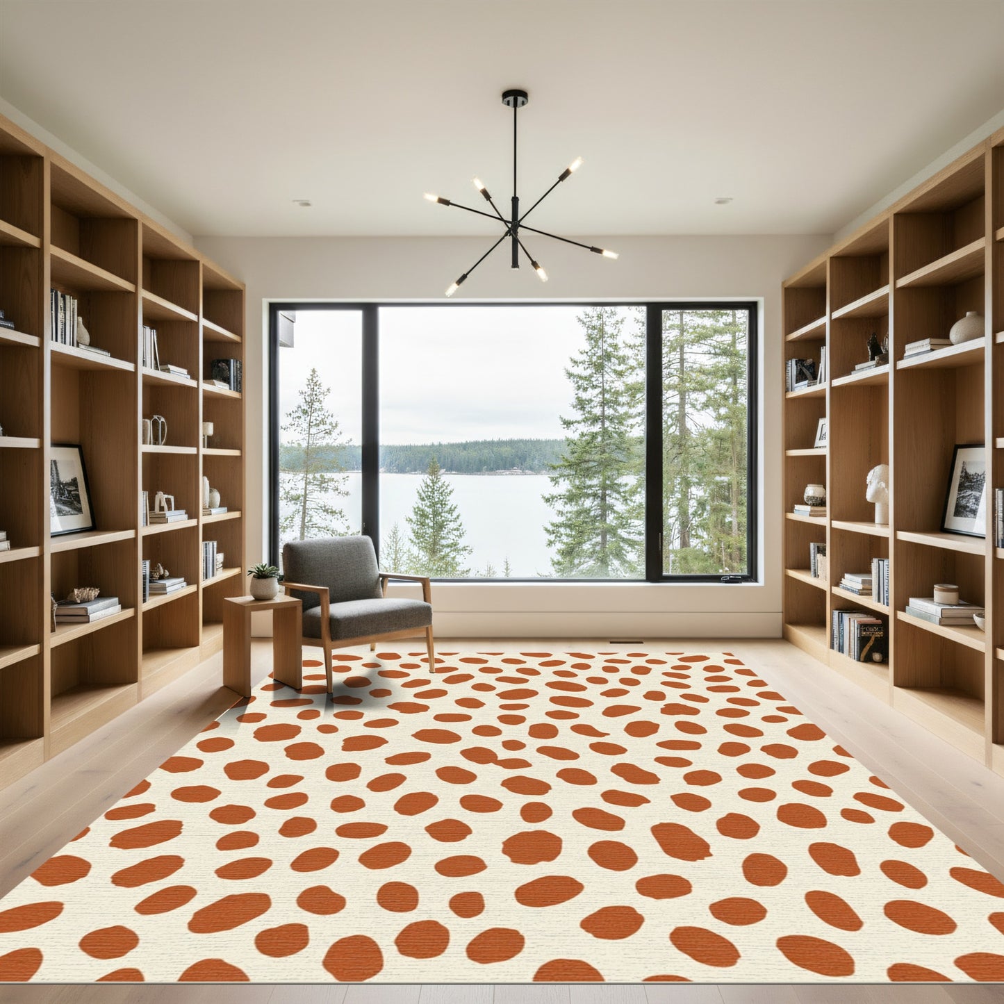 Terracotta Speckled Organic Dots Rug