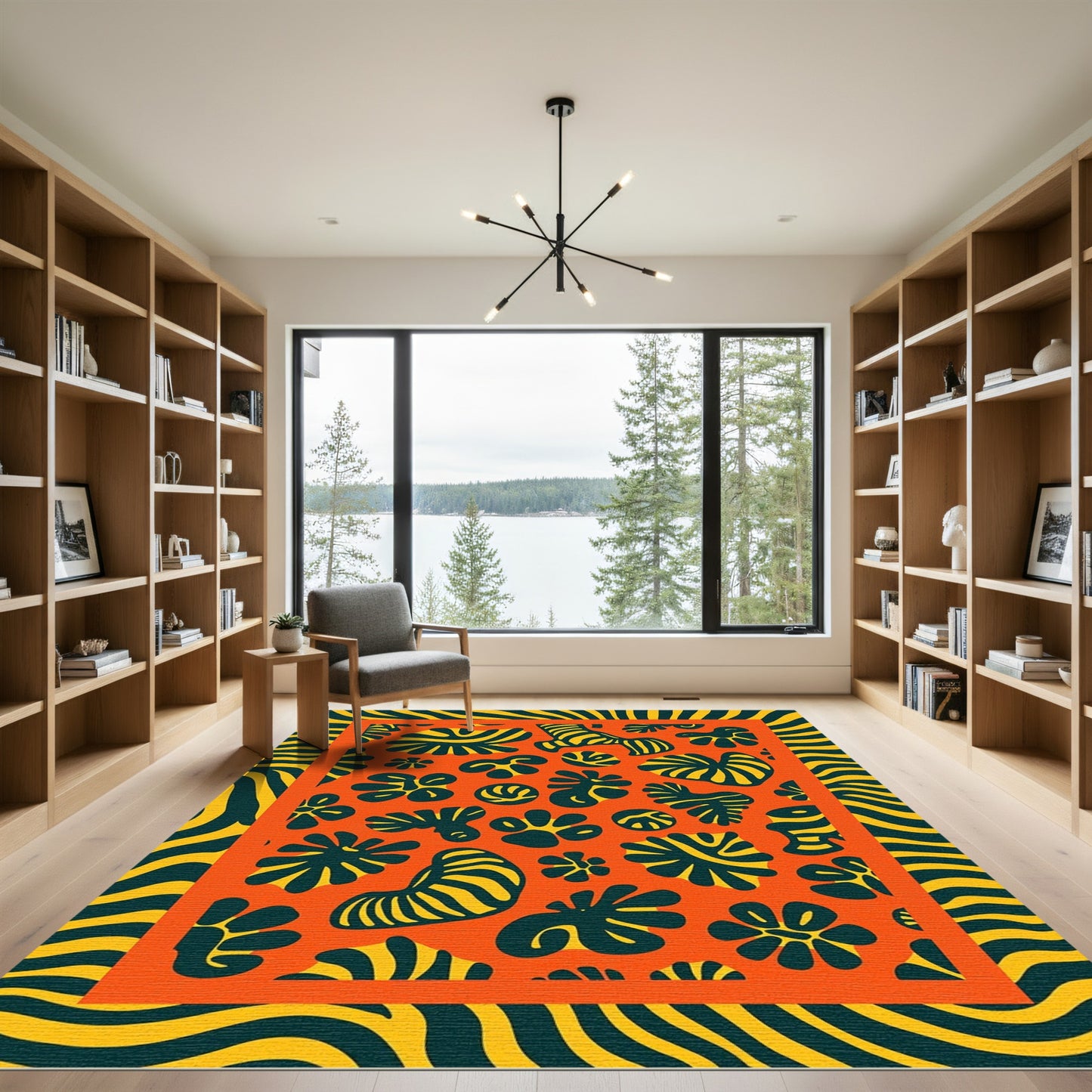 Bold Abstract Jungle Foliage Rug