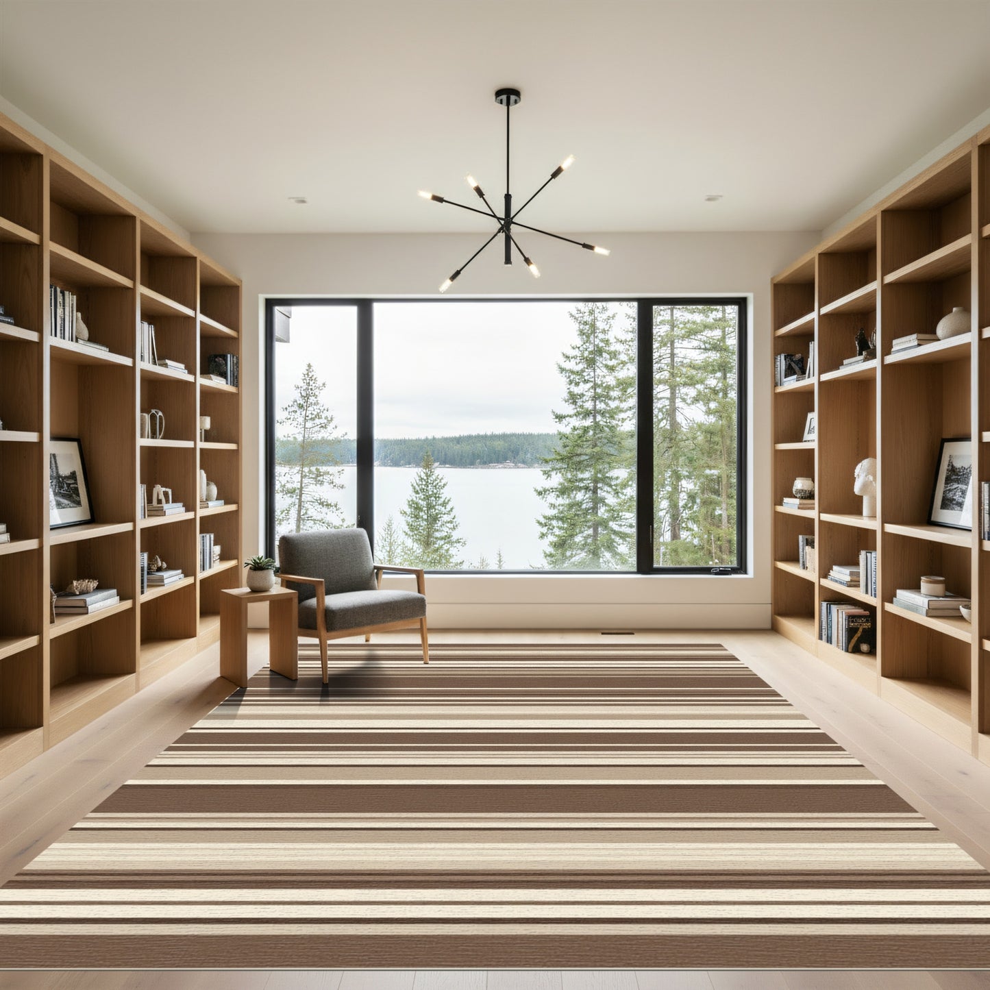 Muted Earthy Horizontal Streaks Rug