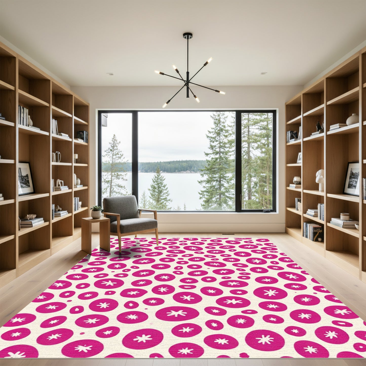Hot Pink Starburst Scatter Rug