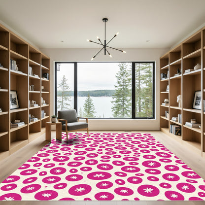 Hot Pink Starburst Scatter Rug