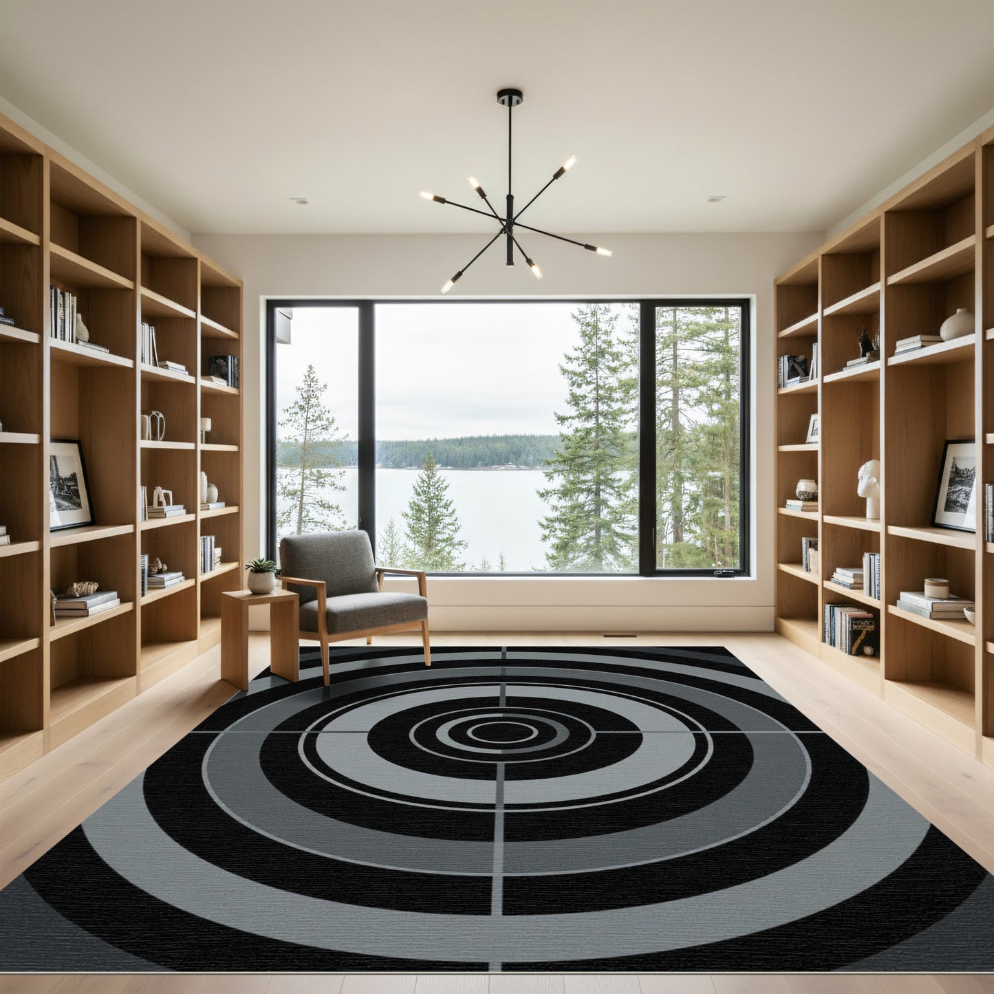 Monochromatic concentric circles composition Rug