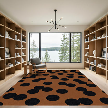 Brown Black Polka Dot Scatter Rug