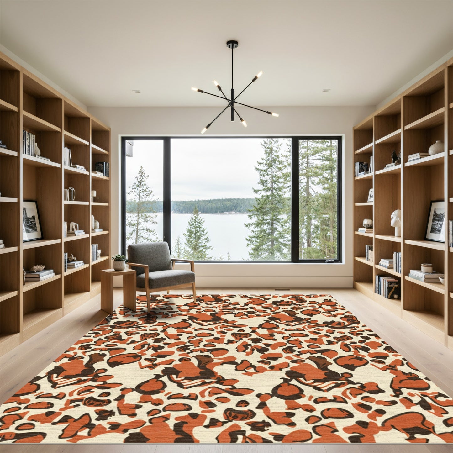 Bold Amber Abstract Spots Rug