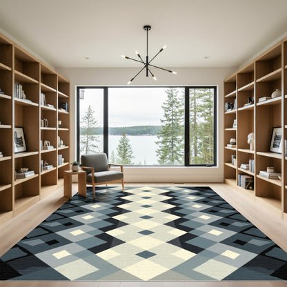 Modern Gradient Diamond Stripe Rug
