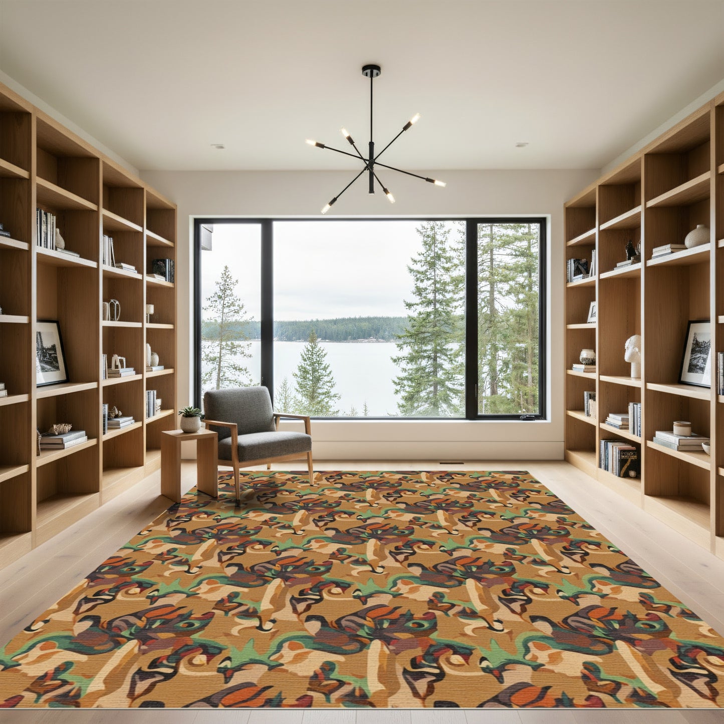 Abstract Camouflage Forest Blend Rug