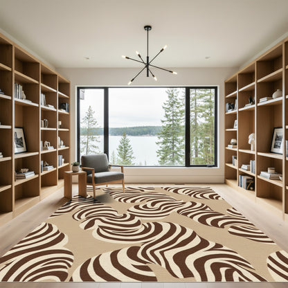 Abstract Zebra Stripe Swirls Rug