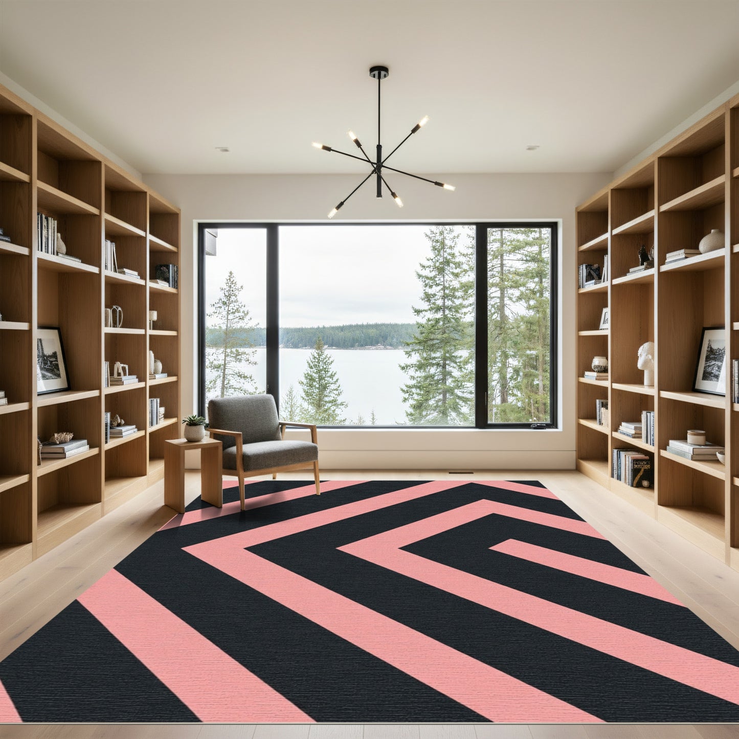 Blush Pink Chevron Pattern Rug