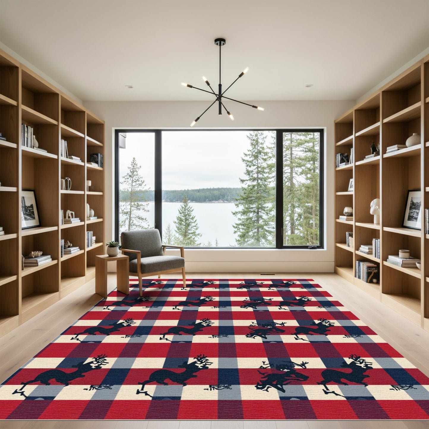 Rustic Red Buffalo Check Deer Rug
