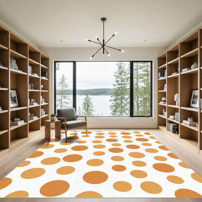 Orange Golden Dot Scatter Rug