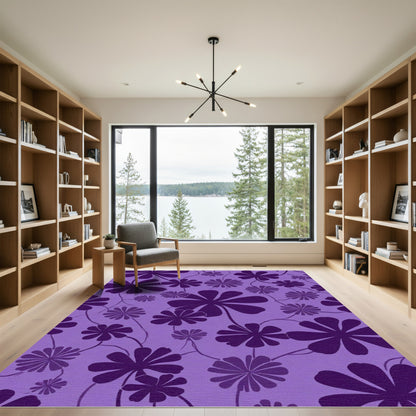 Vibrant Purple Floral Bloom Rug