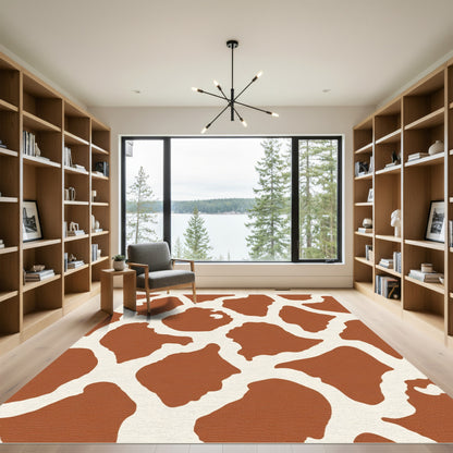 Brown Cream Giraffe Spots Rug