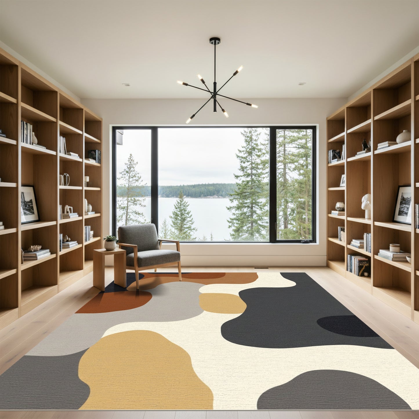 Abstract Earth Tone Amoeba Rug