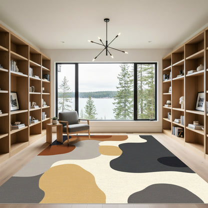 Abstract Earth Tone Amoeba Rug