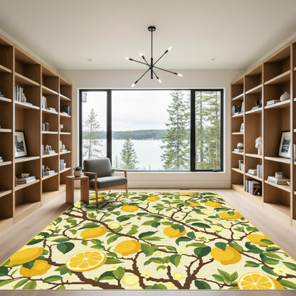 Lemon Tree Branches With Yellow Fruit Rug