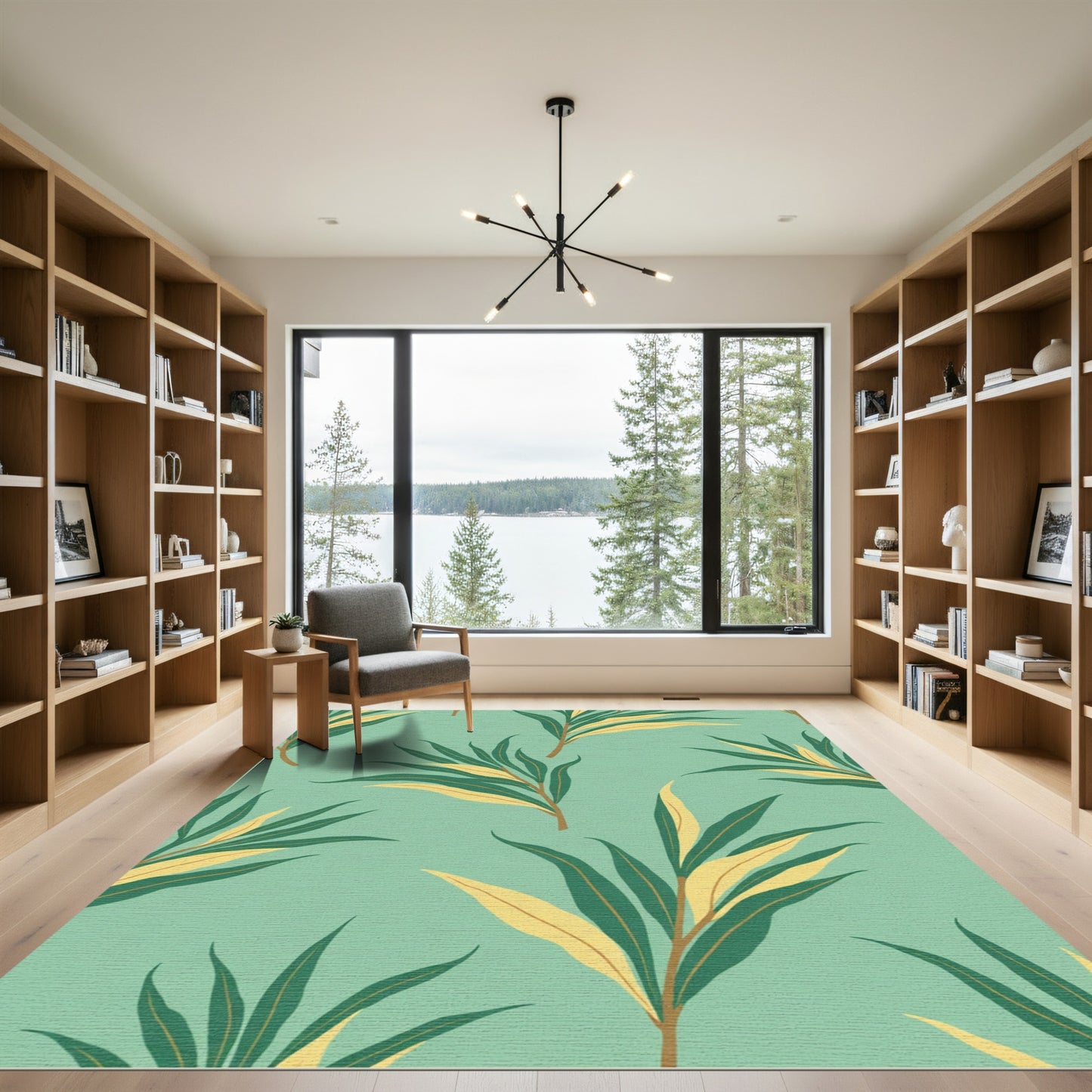 Mint Green Eucalyptus Foliage Rug