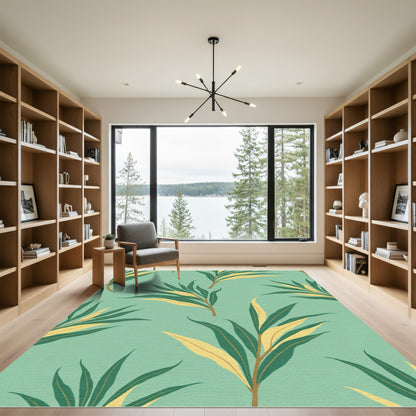 Mint Green Eucalyptus Foliage Rug