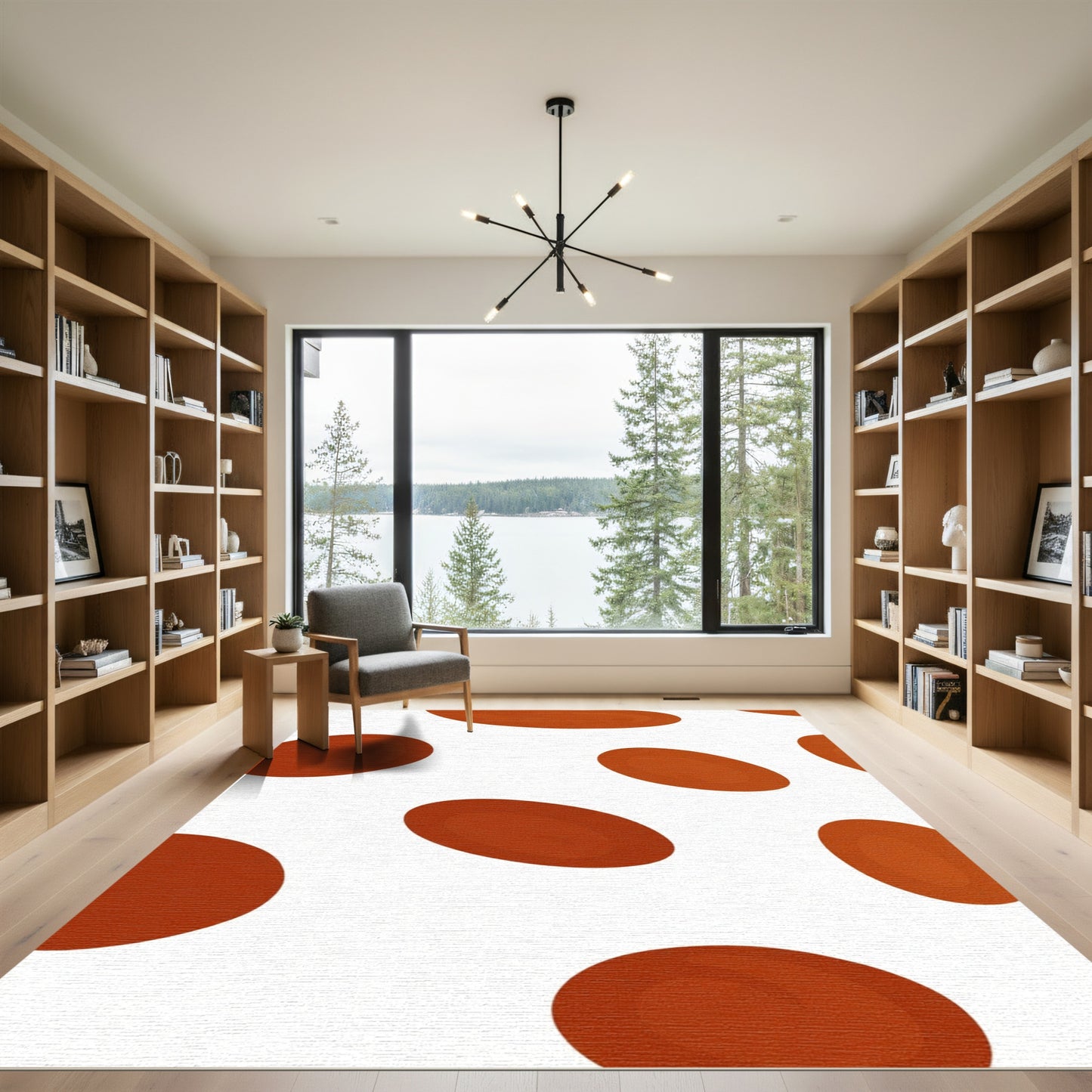 Terracotta Abstract Ovals Rug