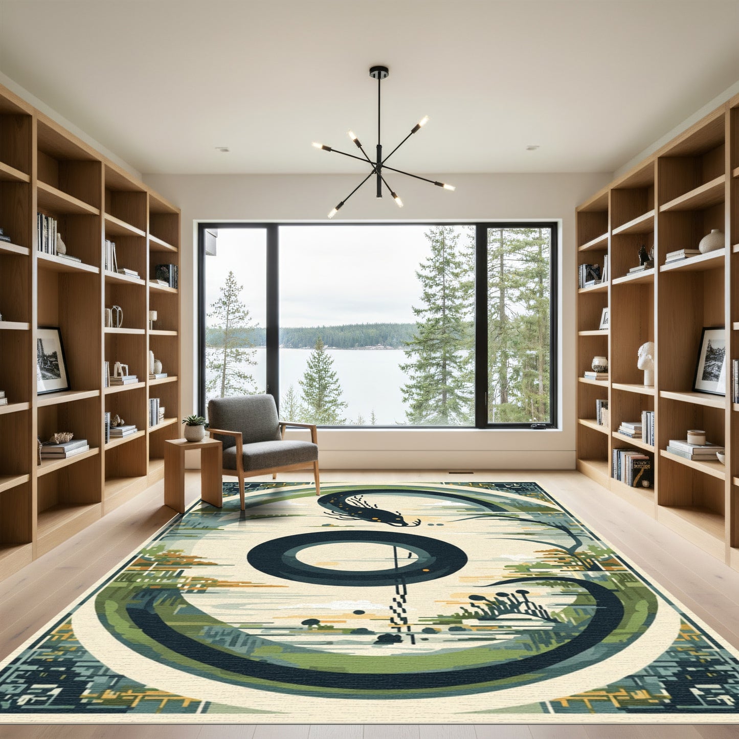 Serpentine Landscape Abstract Rug