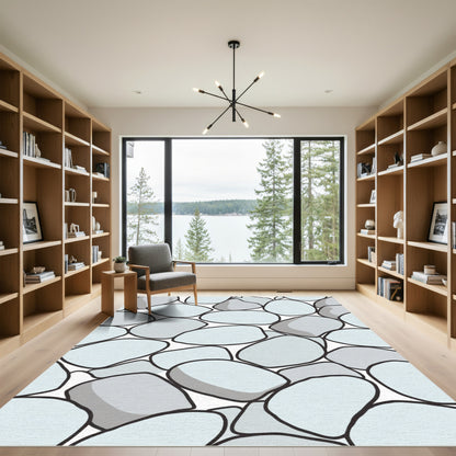 Smooth River Stone Teal Gray Rug