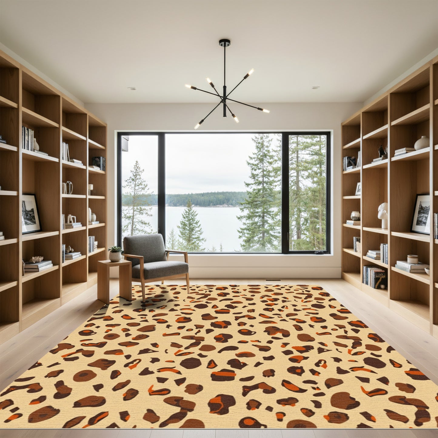 Classic Leopard Spots Cream Background Rug