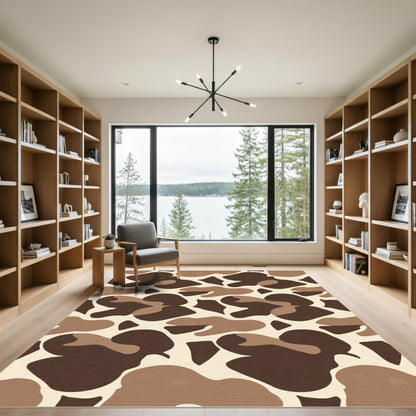 Brown Giraffe Spots Abstract Rug
