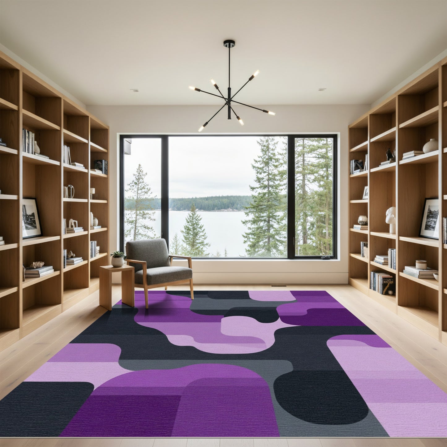 Amethyst Geometric Abstract Layered Forms Rug