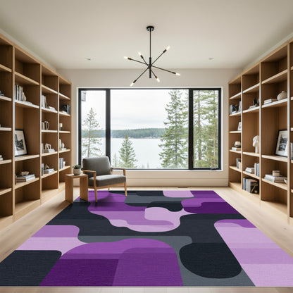 Amethyst Geometric Abstract Layered Forms Rug