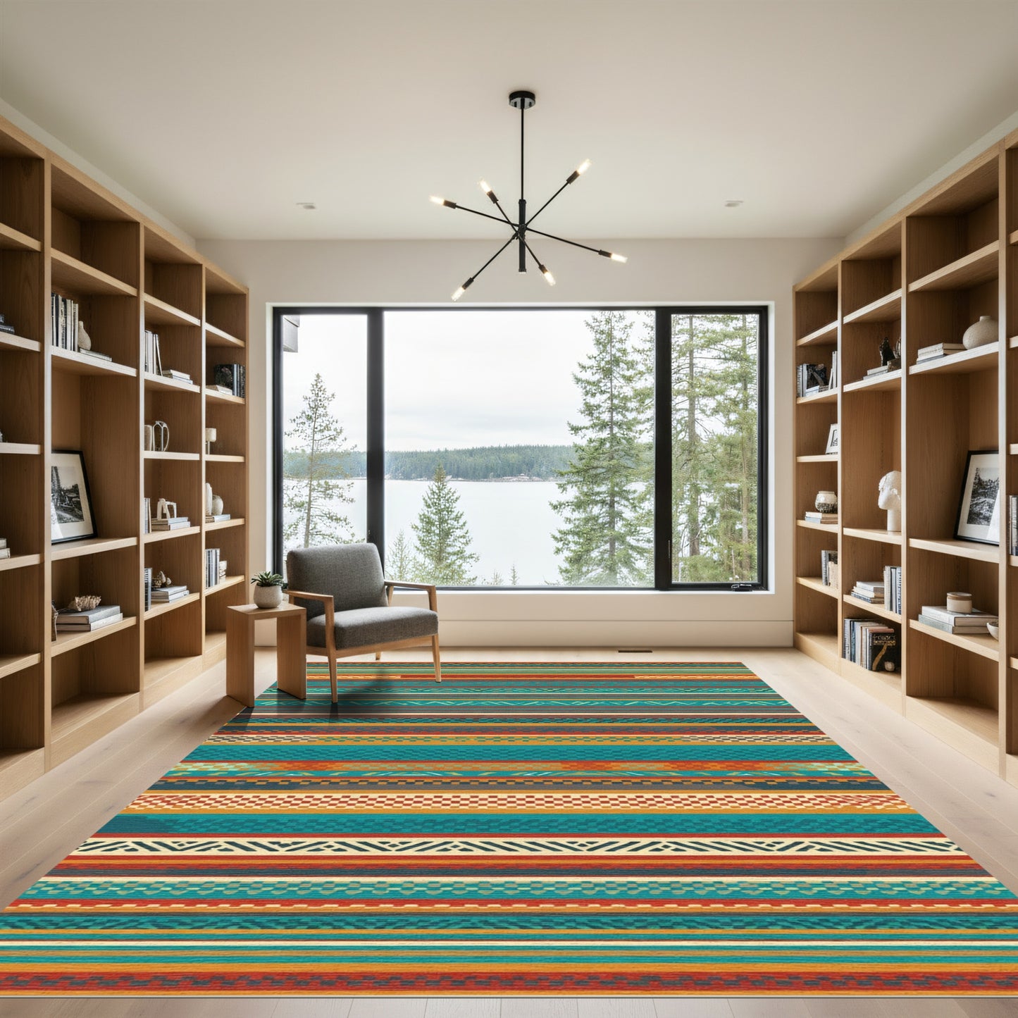 Eclectic Striped Tribal Geometric Rug