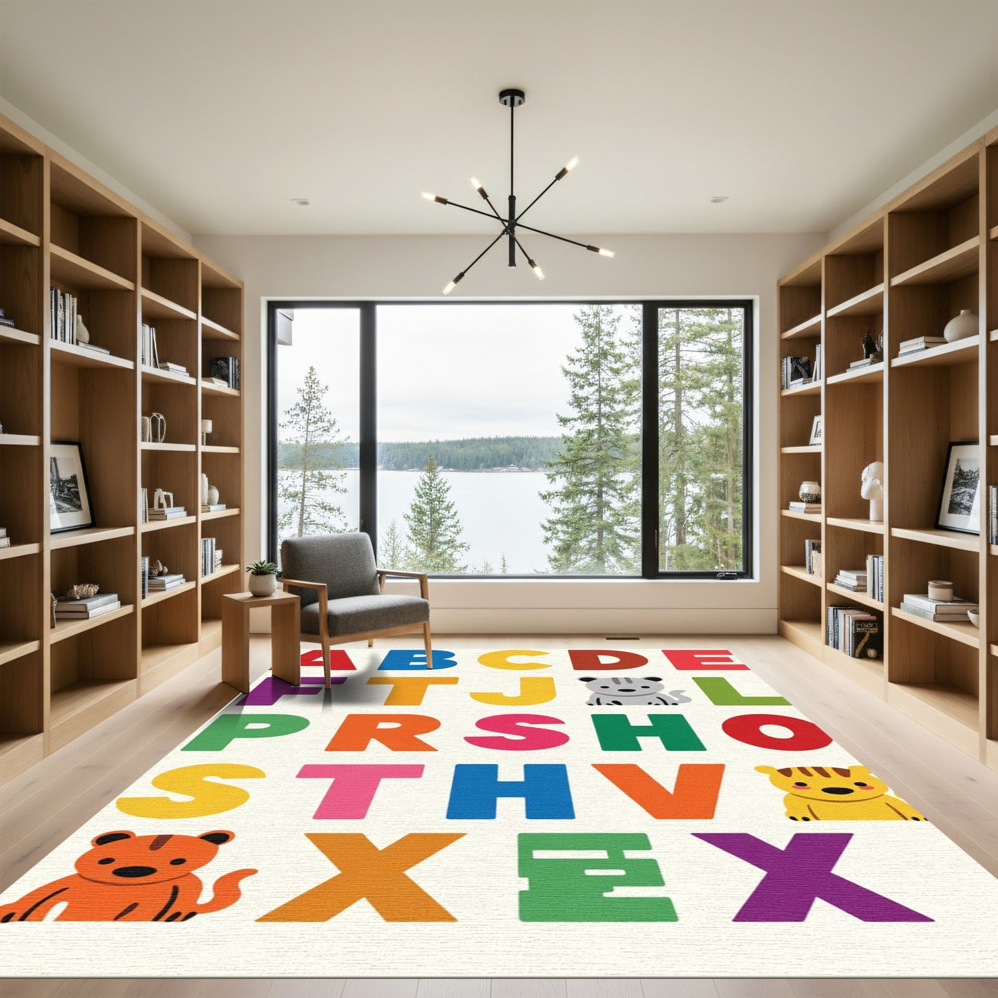Alphabet Animals Colorful Letter Rug