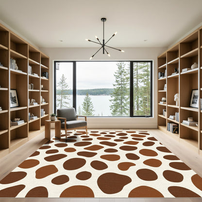 Neutral Earthy Spotty Organic Arrangement Rug
