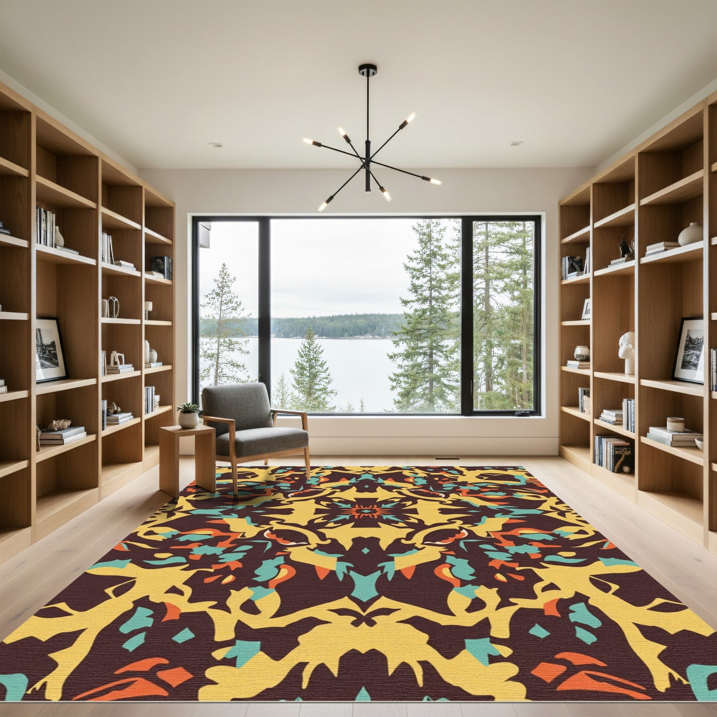 Bold Ochre Tribal Symmetry Rug