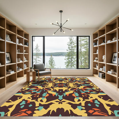 Bold Ochre Tribal Symmetry Rug